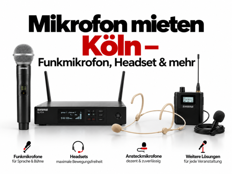 Mikro CHeck Mikrofon mieten Köln – Funkmikrofon, Headset & mehr