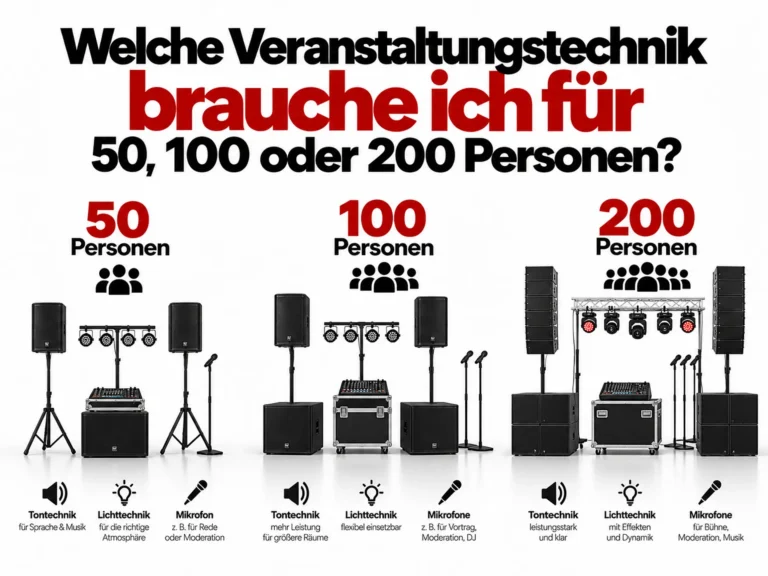 Welche Veranstaltungstechnik brauche ich fuer 50 100 oder 200 Personen